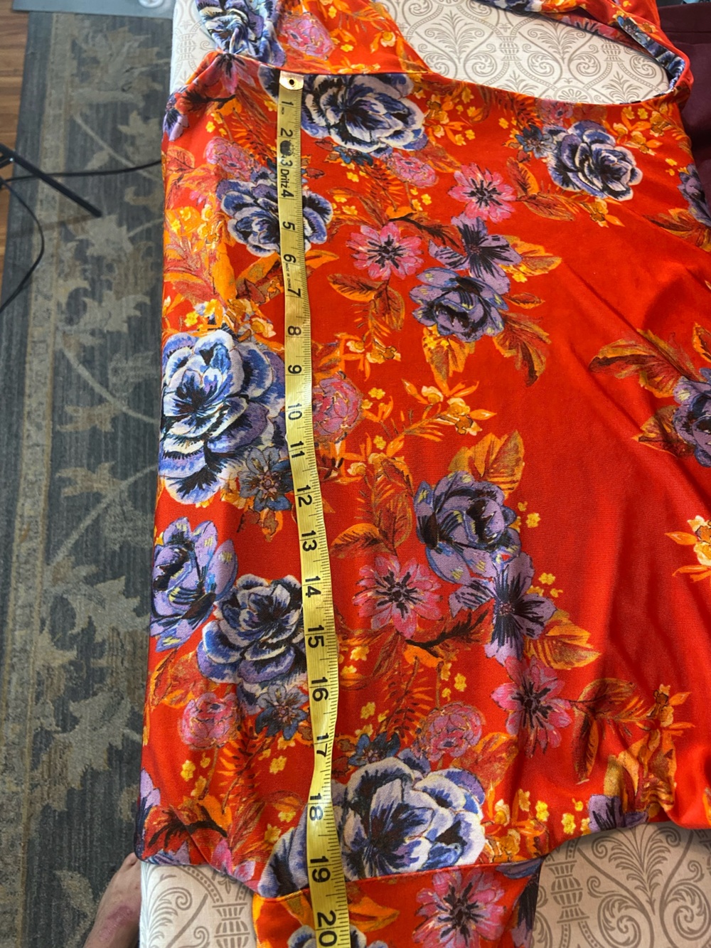 Free People 2am Floral Mini Dress Tunic Backless XSmall XS Cowl Neck Tie Satin - Picture 7 of 16